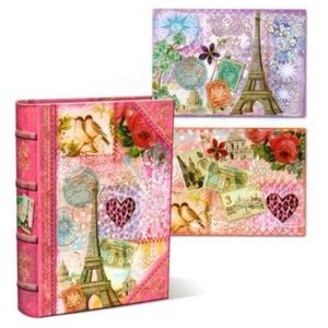 Punch Studio Parisian Collage Note Card DUO in Decorative Keepsake Box (57957)